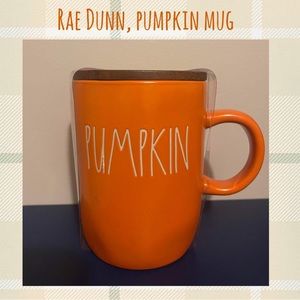 Rae Dunn Pumpkin Mug w/lid 5”
